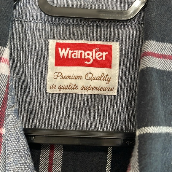 Wrangler Men's Plaid Flannel Shirt Black Red White Long Sleeve Button Up XL - Picture 7 of 14